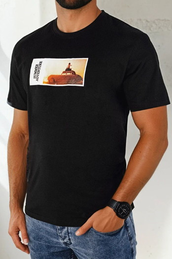 Herren T-shirt mit Aufdruck Farbe Schwarz DSTREET RX5485