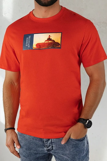 Herren T-shirt mit Aufdruck Farbe Orange DSTREET RX5486