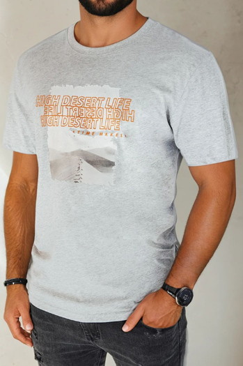 Herren T-shirt mit Aufdruck Farbe Grau DSTREET RX5488