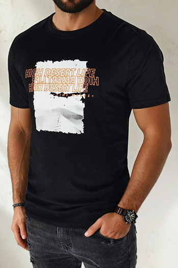 Herren T-shirt mit Aufdruck Farbe Schwarz DSTREET RX5489