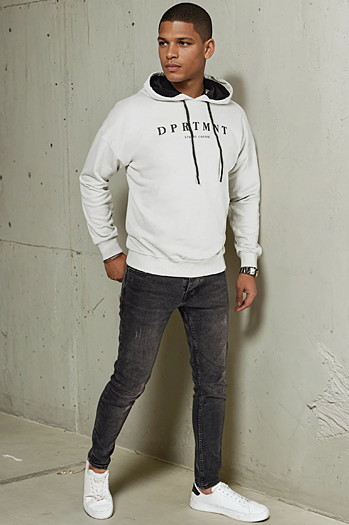 Herren Sweatshirt mit Aufdruck Farbe Grau DSTREET BX5679