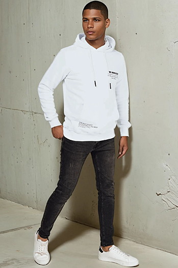 Herren Sweatshirt mit Aufdruck Farbe Weiß DSTREET BX5686