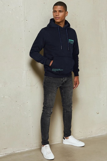 Herren Sweatshirt mit Aufdruck Farbe Dunkelblau DSTREET BX5689