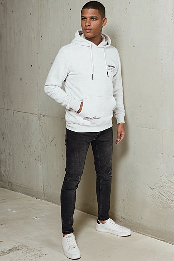 Herren Sweatshirt mit Aufdruck Farbe Hellgrau DSTREET BX5690