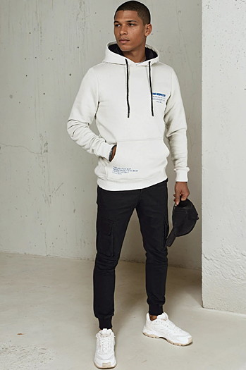 Herren Sweatshirt mit Aufdruck Farbe Hellgrau DSTREET BX5691