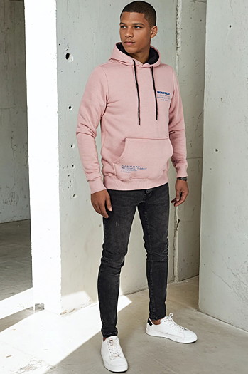 Herren Sweatshirt mit Aufdruck Farbe Rosa DSTREET BX5692