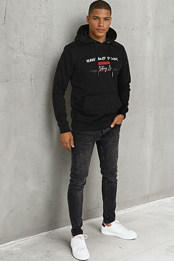 Herren Sweatshirt mit Aufdruck Farbe Schwarz DSTREET BX5709