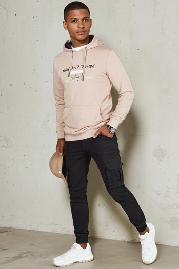 Herren Sweatshirt mit Aufdruck Farbe Beige DSTREET BX5711