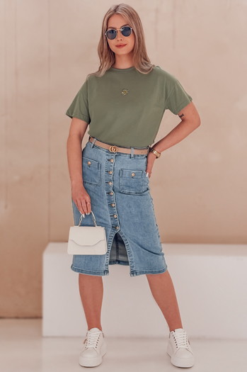 Damen FLORTA T-shirt dunkelgrün Dstreet RY2556