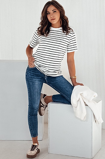 Gestreiftes Damen-T-Shirt RILANT navy blau Dstreet RY2564