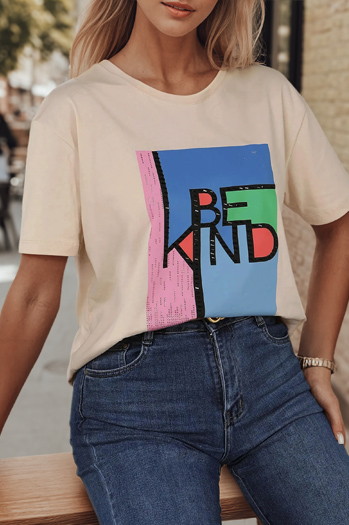 Bedrucktes Damen-T-Shirt KINDBE Pfirsich Dstreet RY2615