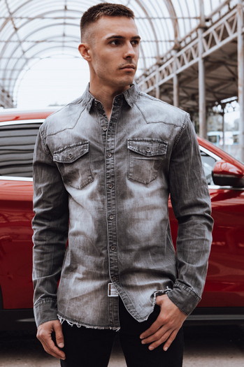 Herrenhemd grau Dstreet DX2583