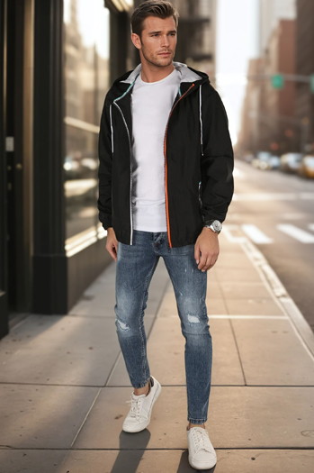 Herren Übergangsjacke schwarz Dstreet TX4700