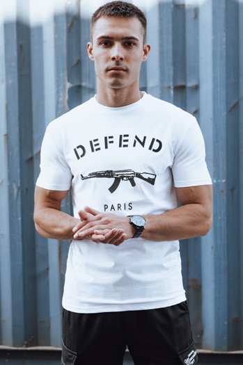 Bedrucktes Herren-T-Shirt weiß Dstreet RX5578