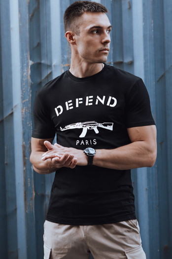 Bedrucktes Herren-T-Shirt schwarz Dstreet RX5579