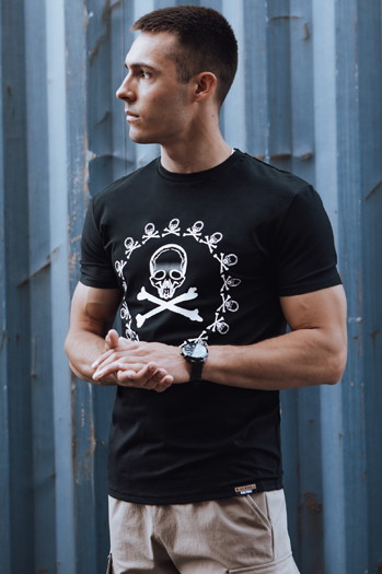 Bedrucktes Herren-T-Shirt schwarz Dstreet RX5580