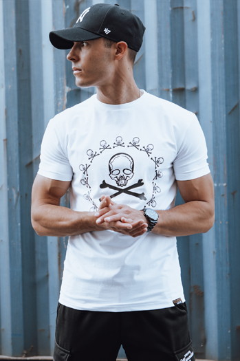 Bedrucktes Herren-T-Shirt weiß Dstreet RX5581