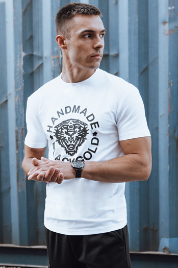 Bedrucktes Herren-T-Shirt weiß Dstreet RX5582