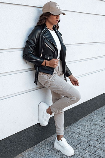 Damen Cargohose aus Denim EASYFIT beige Dstreet UY2118