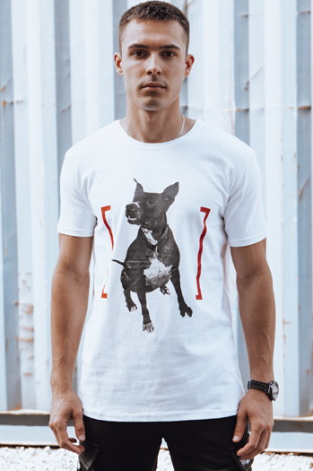 Bedrucktes Herren-T-Shirt weiß Dstreet RX5608