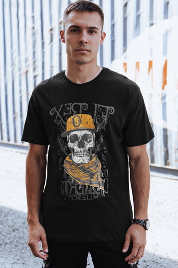 Herren T-shirt mit Aufdruck Farbe Schwarz DSTREET RX5617