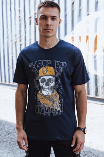 Herren T-shirt mit Aufdruck Farbe Dunkelblau DSTREET RX5618