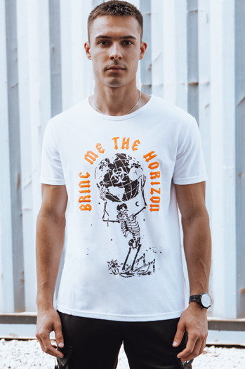 Bedrucktes Herren-T-Shirt weiß Dstreet RX5619