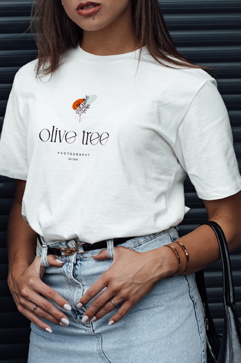 Damen-T-Shirt OLIVE TREE Ecru Dstreet RY2643