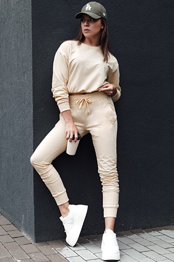 Damen-Klassiker CASUALVIBE Creme Sweatshirt Dstreet BY1297