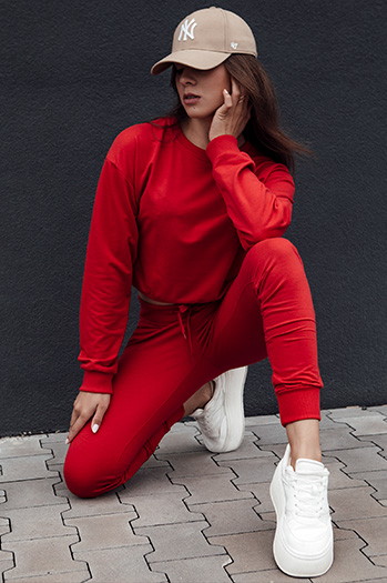 Klassisches Damen-Sweatshirt von CASUALVIBE rot Dstreet BY1304