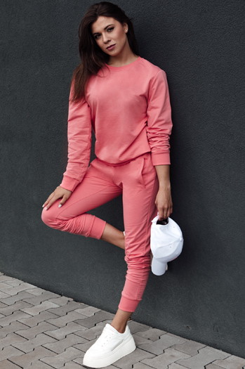 Damen GLAMFLAIR Sweatshirt koralle Dstreet BY1313