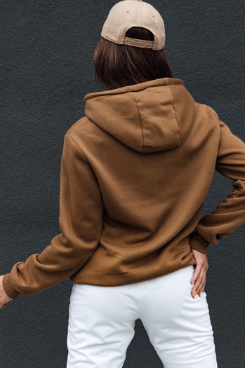 Damen BASIC Kapuzensweatshirt braun Dstreet BY1328