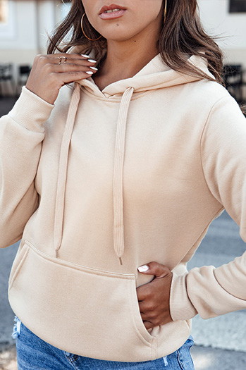 Damen BASIC Kapuzensweatshirt beige Dstreet BY1329