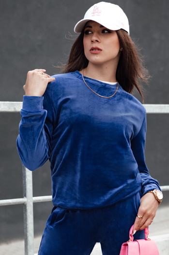 Damenset aus Velours URBANVELVET marineblau Dstreet AY1057