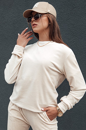 Damen-Set aus Velours URBANVELVET ecru Dstreet AY1058