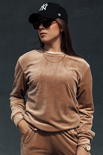 Damenset aus Velours URBANVELVET hellbraun Dstreet AY1061
