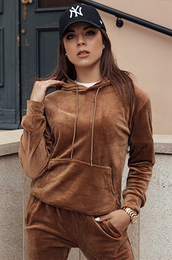 Damen Veloursset RELAX FIT braun Dstreet AY1065