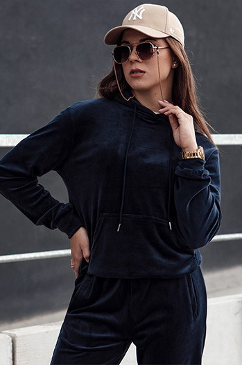 Damen Veloursset RELAX FIT navy blau Dstreet AY1068