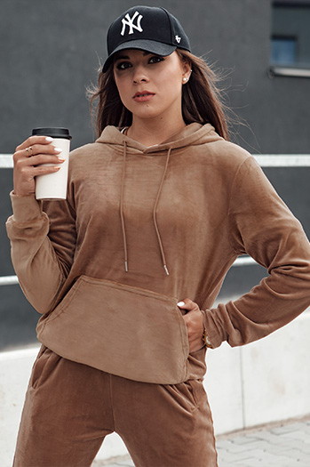 Damen Veloursset RELAX FIT hellbraun Dstreet AY1070
