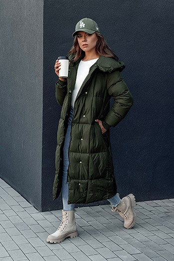Damen Steppmantel CLOUTIQUE grün Dstreet TY4370