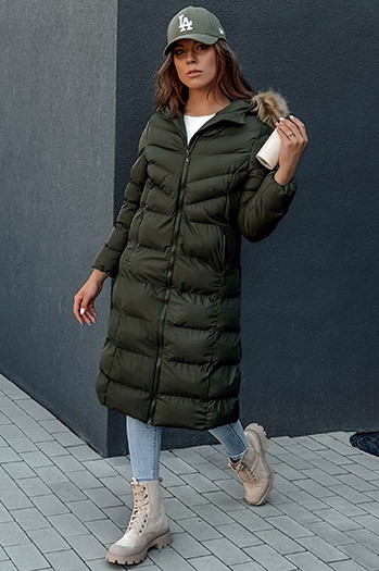 Damen Wintermantel LUXWARM grün Dstreet TY4377