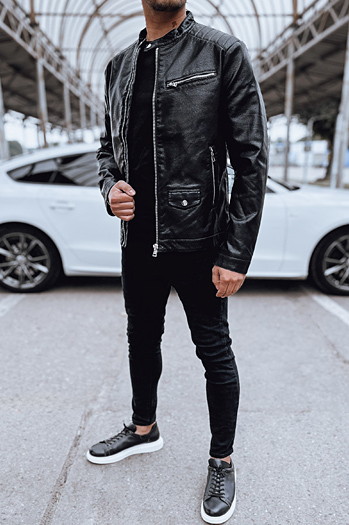 Herren Lederjacke schwarz Dstreet TX4711