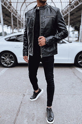 Herren Lederjacke schwarz Dstreet TX4713