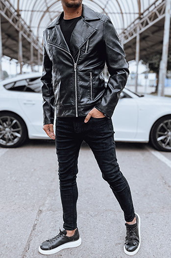 Herren Leder Ramones Jacke schwarz Dstreet TX4715