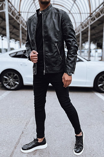 Herren Lederjacke schwarz Dstreet TX4717