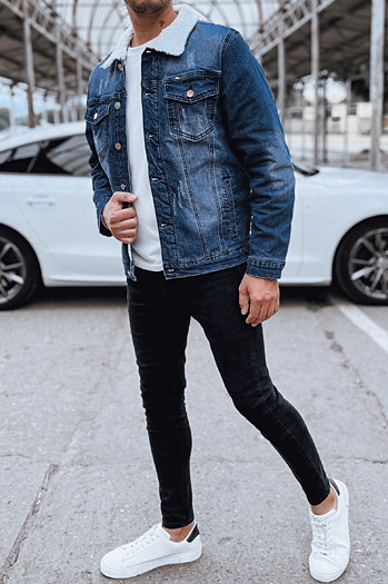 Isolierte Herren-Jeansjacke dunkelblau Dstreet TX4729