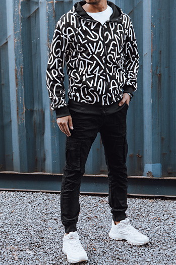 Herren Kapuzenpulli mit Reißverschluss schwarz Dstreet BX5747