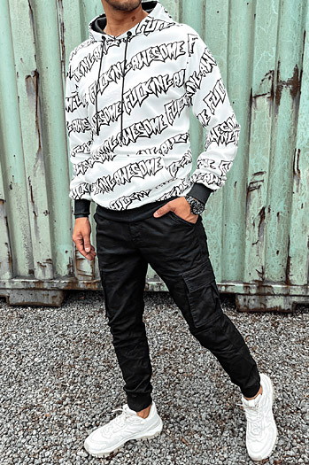 Herren Kapuzenpulli weiß Dstreet BX5753