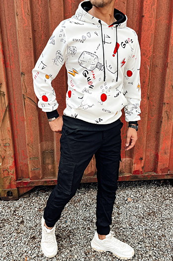 Herren Kapuzenpulli weiß Dstreet BX5760