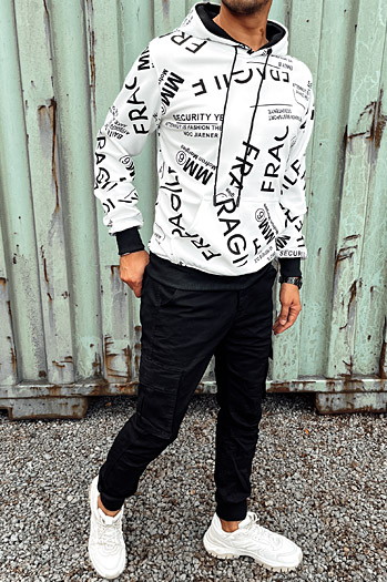 Herren Kapuzenpulli weiß Dstreet BX5780